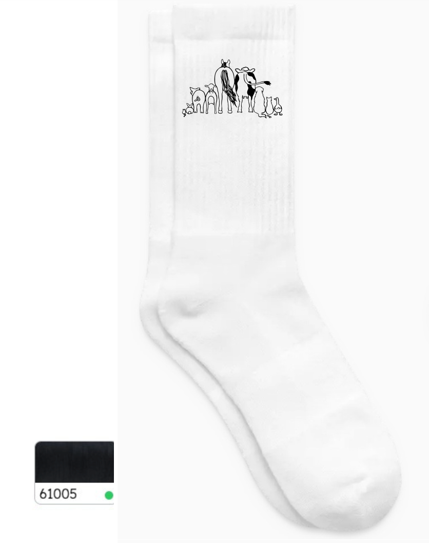 Socken mit Stick in verschiedenen Farben