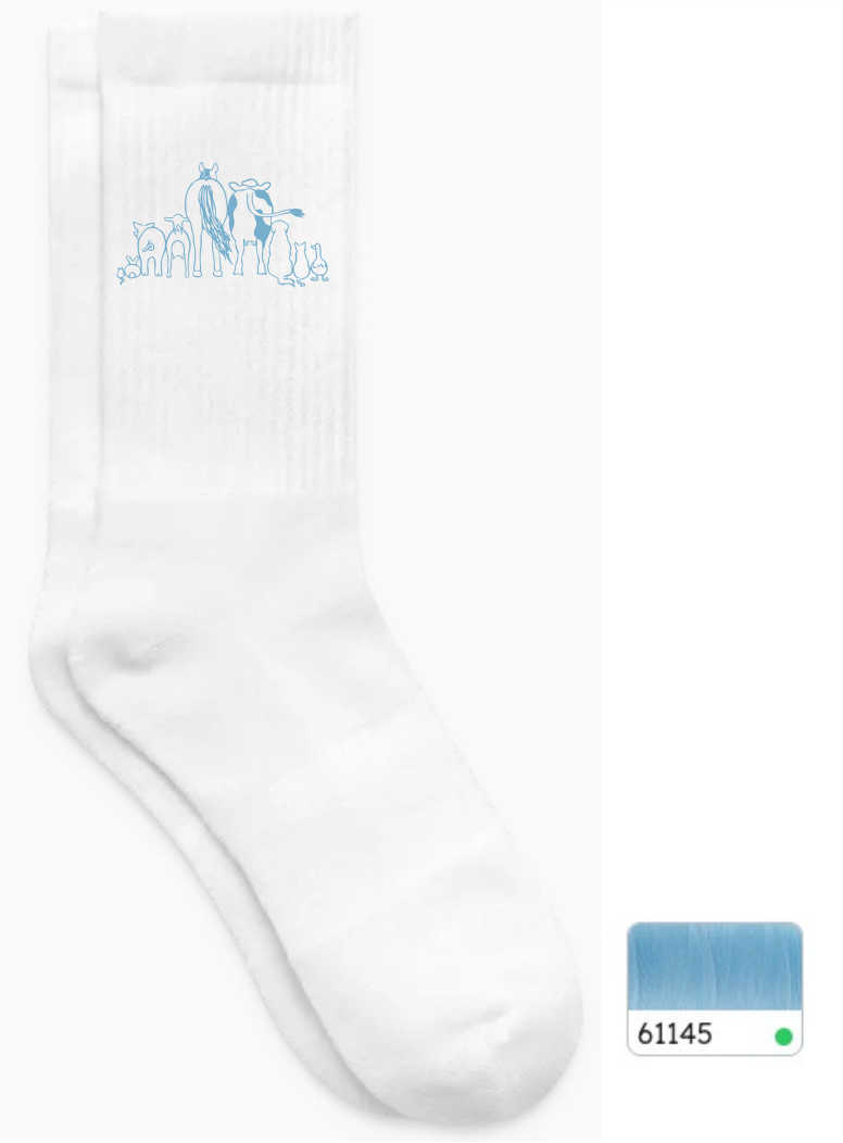 Socken mit Stick in verschiedenen Farben