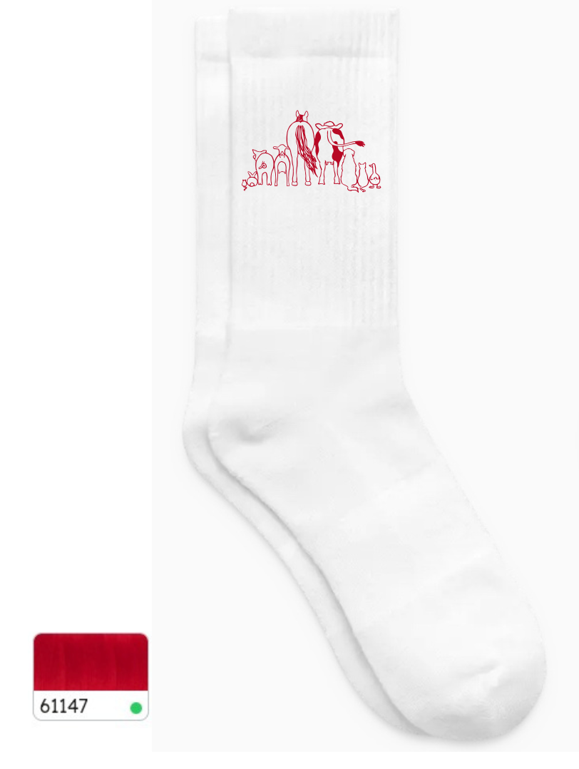 Socken mit Stick in verschiedenen Farben