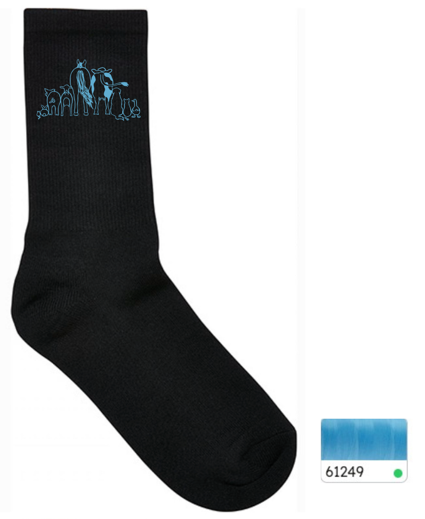 Socken mit Stick in verschiedenen Farben