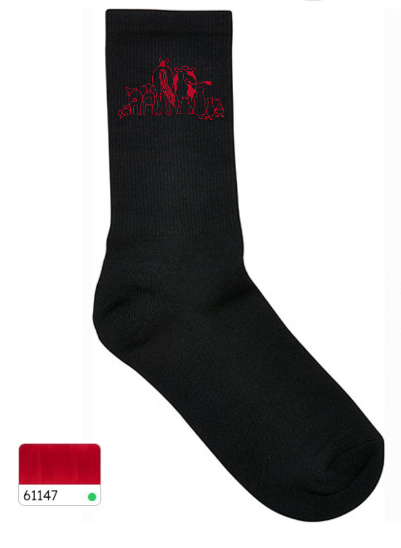 Socken mit Stick in verschiedenen Farben