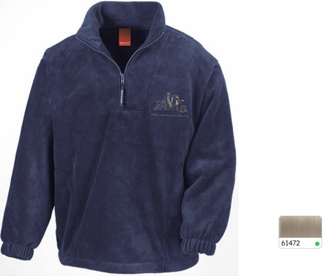 Fleece Pulli mit Stick in verschiedene Farben