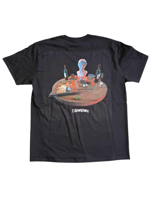 Fine dining Tisch Shirt schwarz Backprint