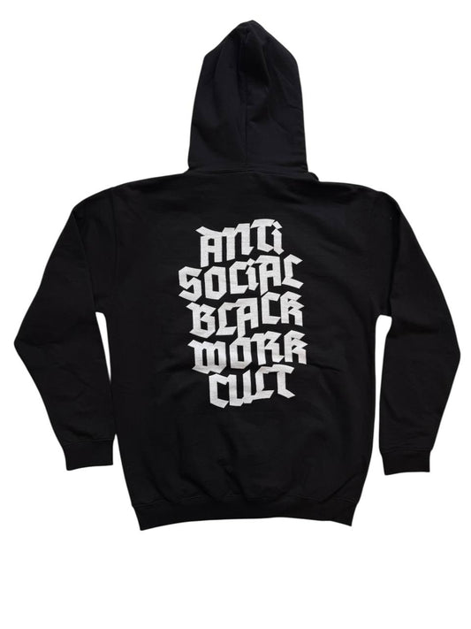 Svartmarket Anti Social Black Work Cult Hoodie